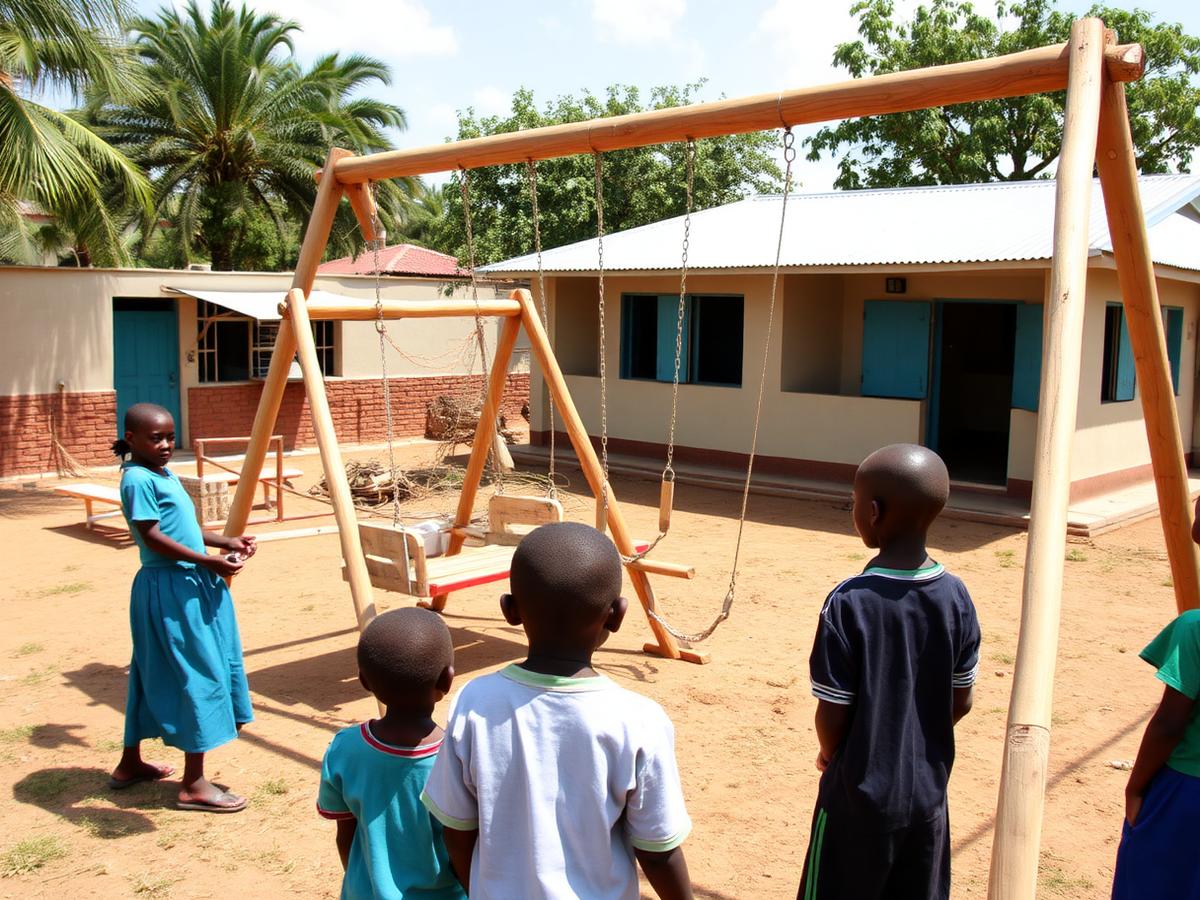 Playground setup in The Gambia
